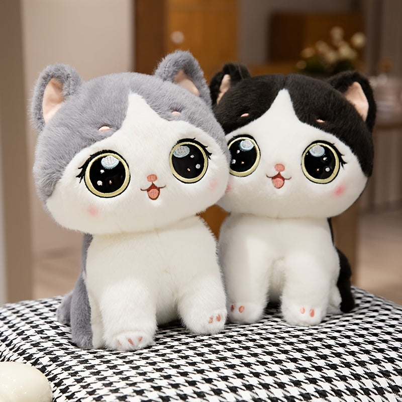 Cartoon Cat Plush Toy Soft Stuffed Animal Birthday Grey