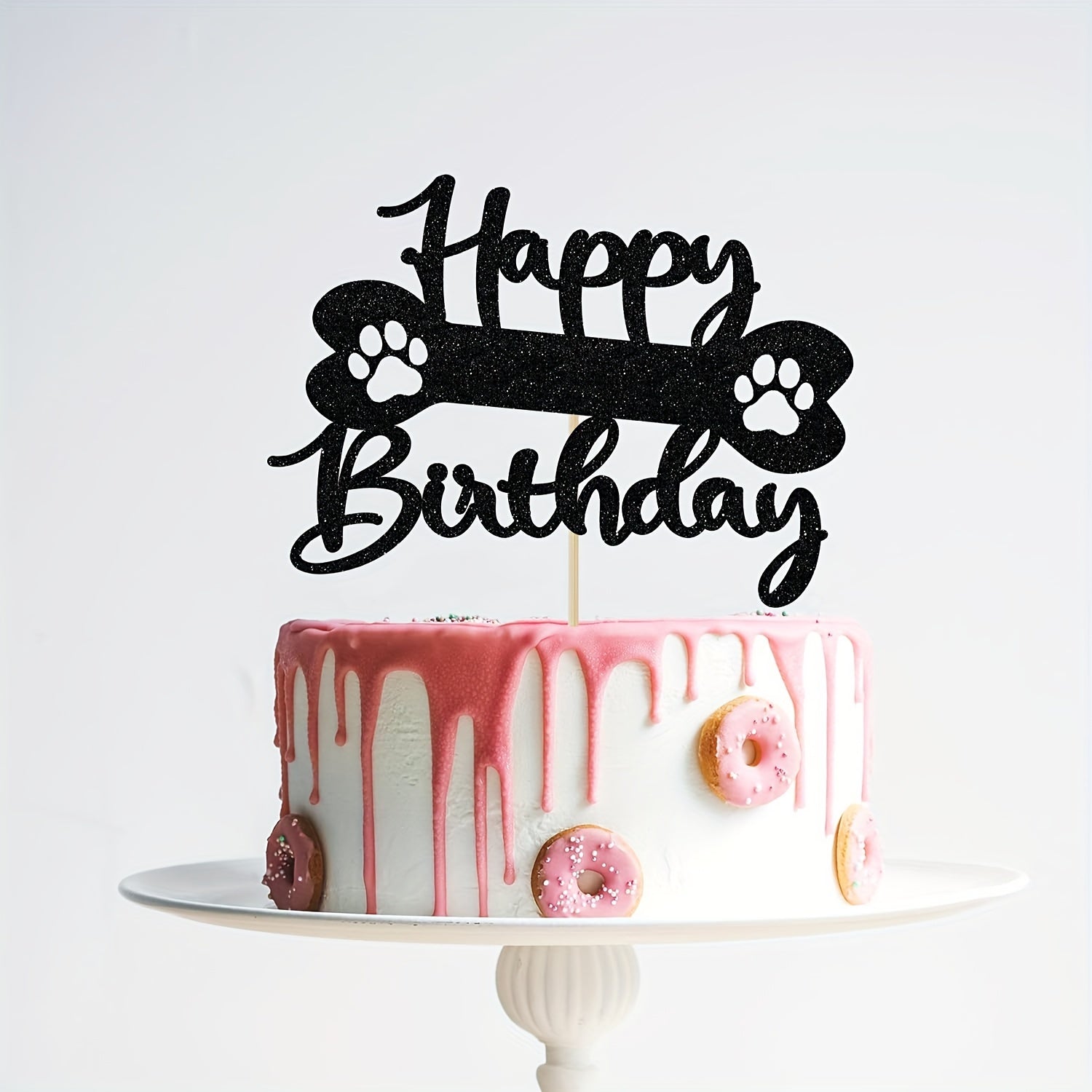Sparkling Pet Themed Cake Topper for Dog & Cat Birthday Parties