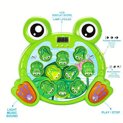 Whack a Frog Game with 2 Hammers Perfect Birthday Gift Green PP Material