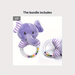 Animal Plush Handheld Tambourine Rattle And Bed Bell