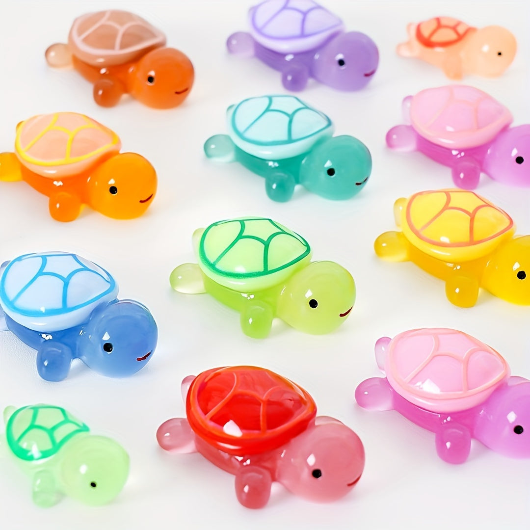 50pcs Mini Turtle Night Light Toy Set with Gift Bag Resin Duck Realistic Party