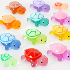 50pcs Mini Turtle Night Light Toy Set with Gift Bag Resin Duck Realistic Party