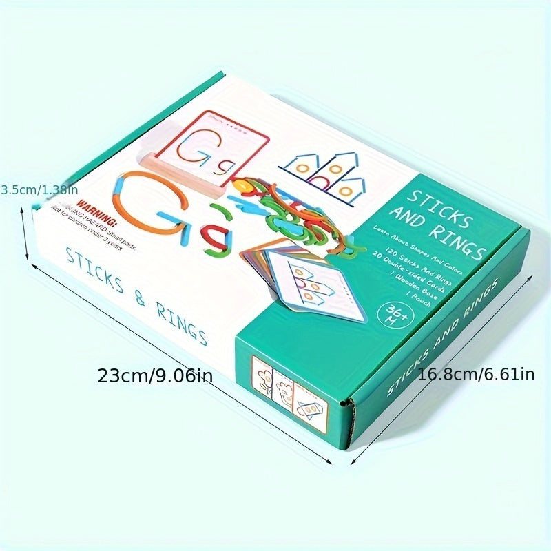 Wooden Geometric Jigsaw Puzzle Building Blocks Toy Set