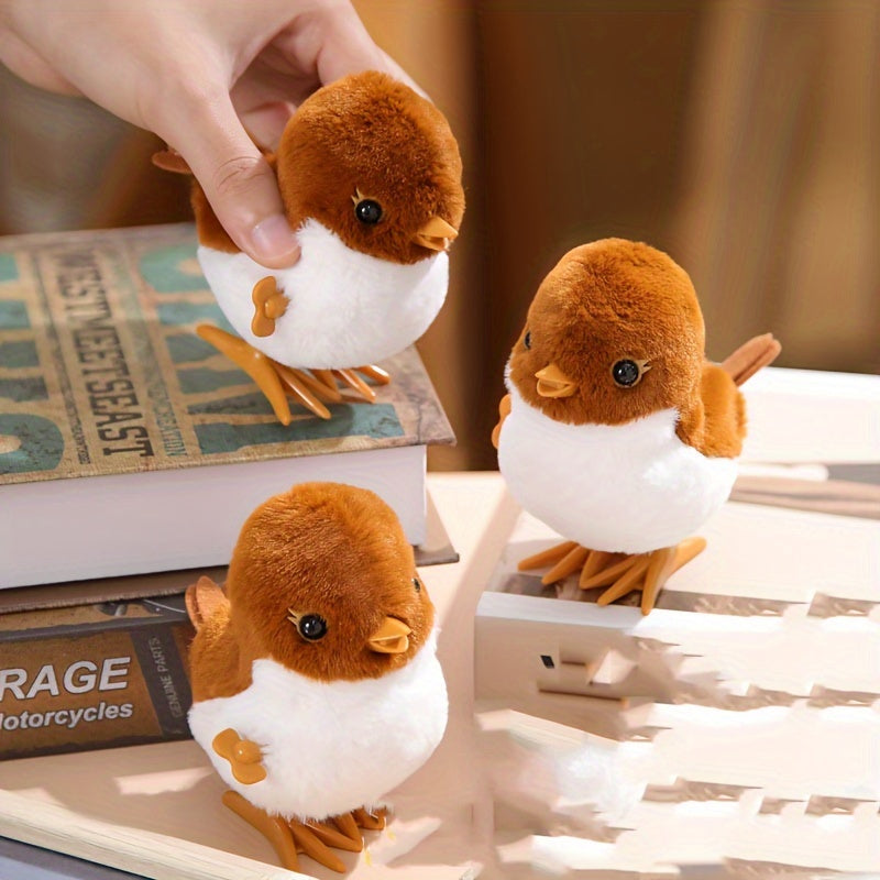 Plush Jumping Bird Toy Interactive Small Animal Birthday Gift