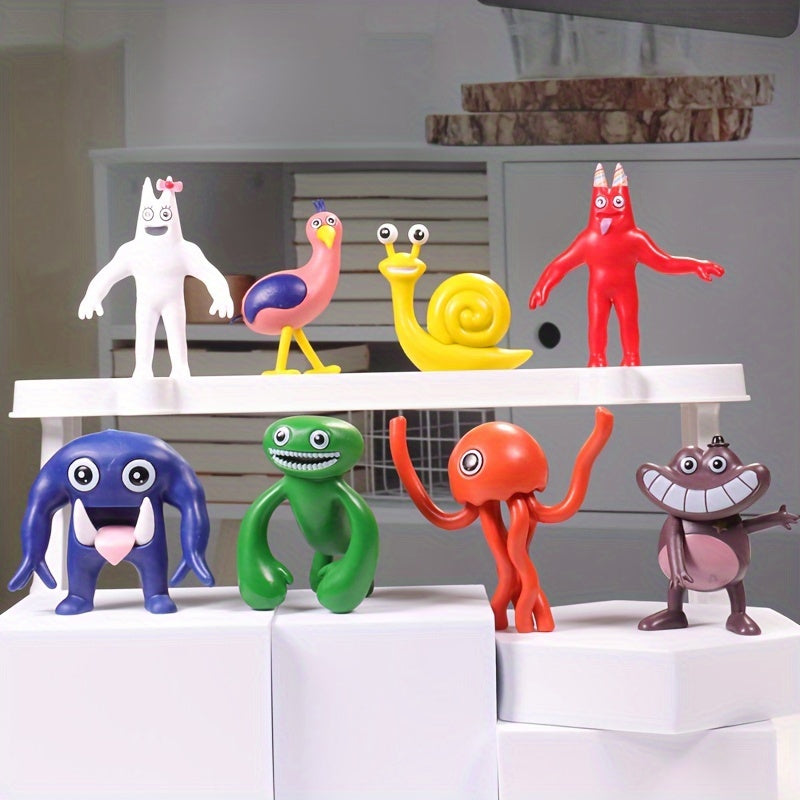 8pcs Colorful Game Animal Figurine Set for Desk Decor