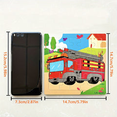 Wooden Jigsaw Puzzle Transportation and Marine Animal Toy