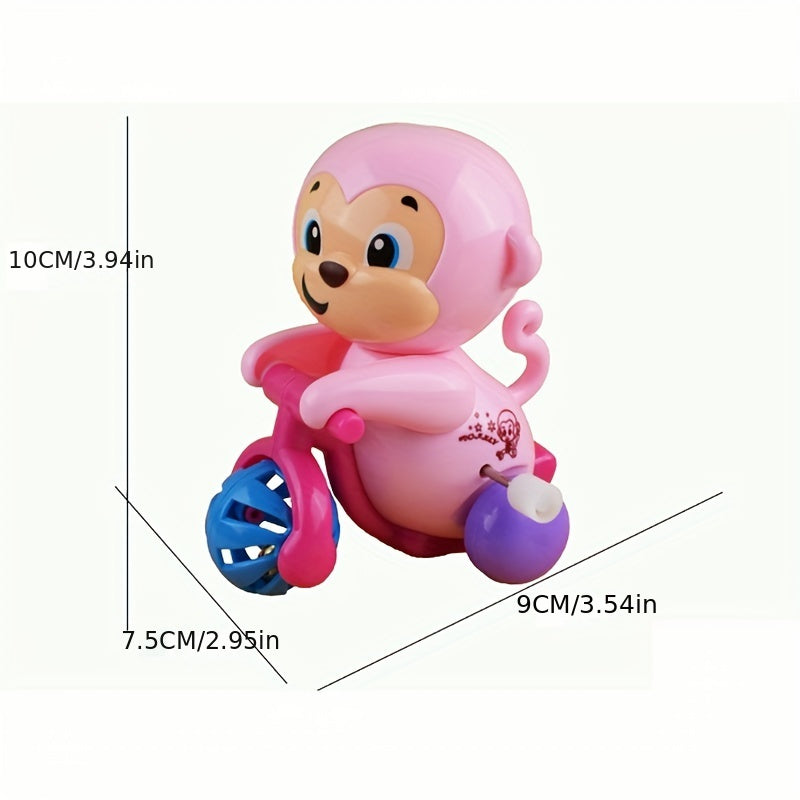 Clockwork Monkey Wind Up Toy with Ringing Bell for Kids - No Batteries Required