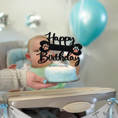 Sparkling Pet Themed Cake Topper for Dog & Cat Birthday Parties