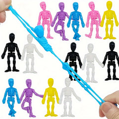 20pcs Halloween Skeleton Stretch Toys Soft TPR Rubber Party Favors