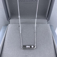 Messica925 Silver Necklace with Moving Beads