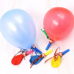 50pcs Metallic Whistle Balloons Fringed Assorted Colors for Parties & Outdoor
