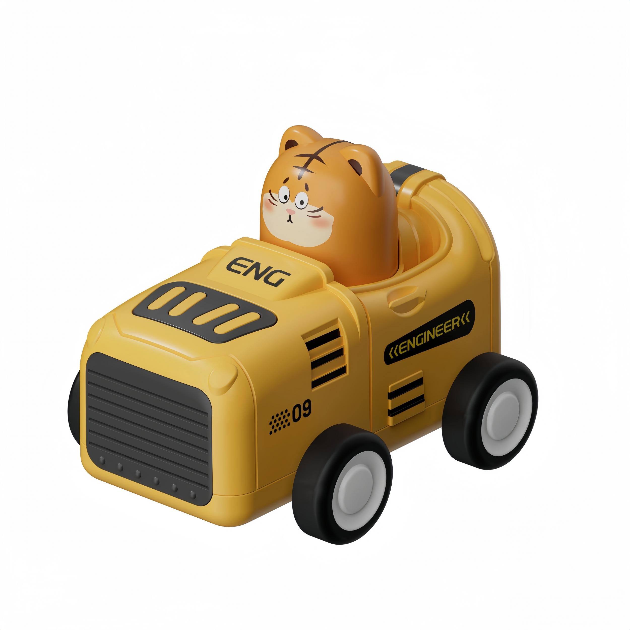 Animal Toy Cars - Perfect Gift for Youngsters - Durable Plastic - Red Yellow