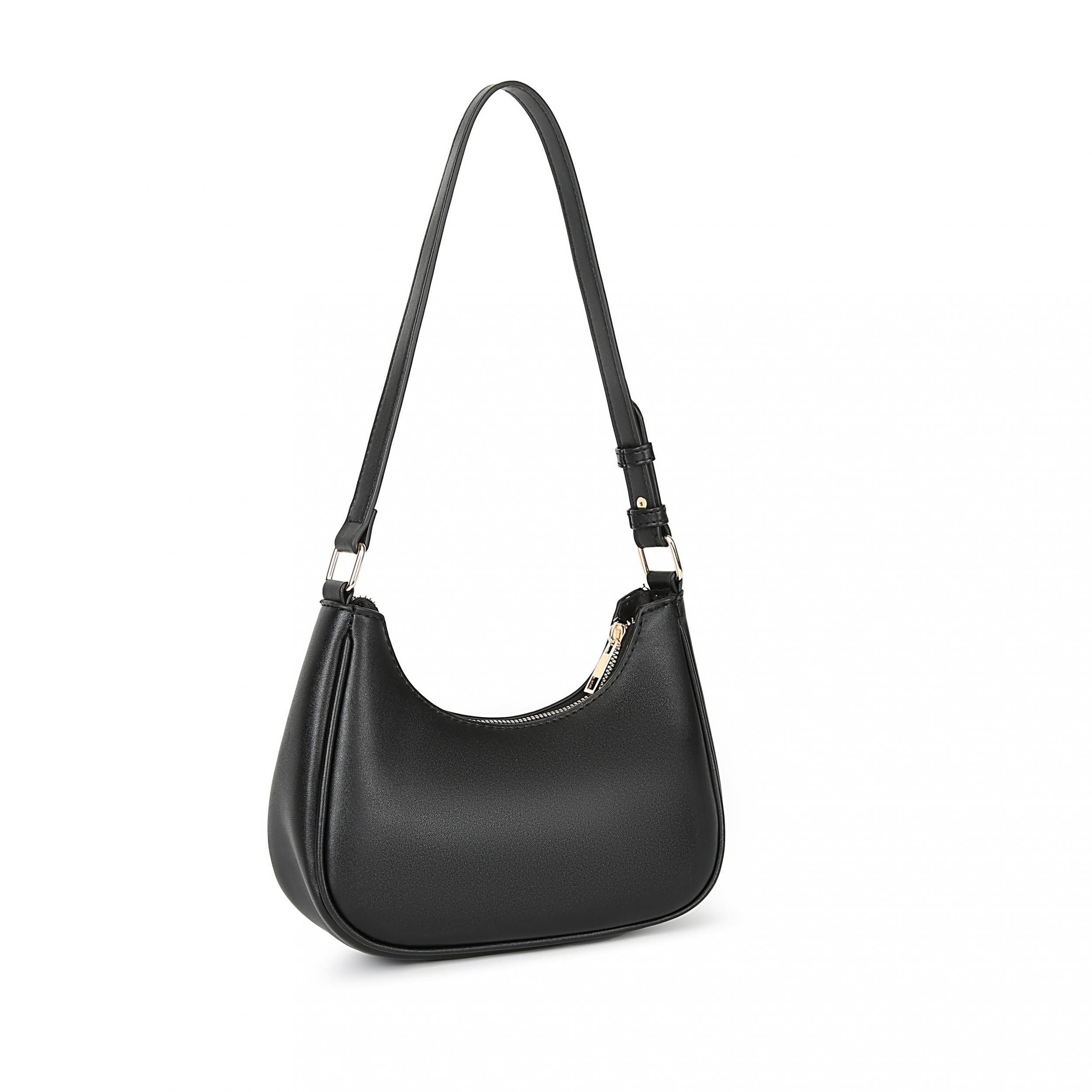 Minimalist Crescent Bag Stylish PU Leather Hobo Shoulder Bag