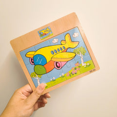 12pc Wooden Jigsaw Puzzle Cartoon Pattern Flat Panel Exercise Attention