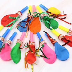 50pcs Metallic Whistle Balloons Fringed Assorted Colors for Parties & Outdoor