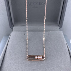 Messica925 Silver Necklace with Moving Beads