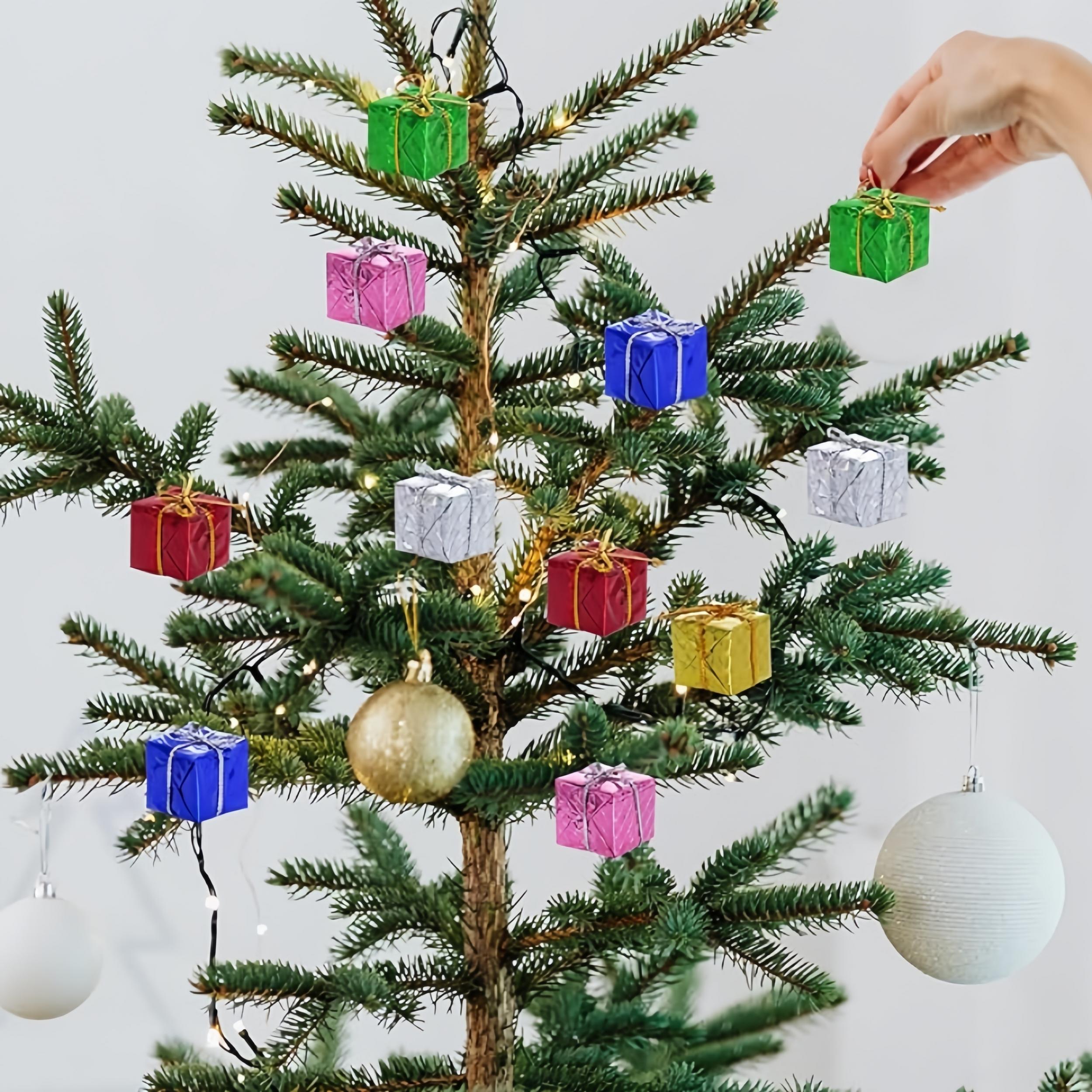 Mini Christmas Tree Ornaments Set, Multicolor Hanging Decorations