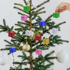 Mini Christmas Tree Ornaments Set, Multicolor Hanging Decorations