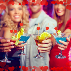 100pcs Red Heart Cocktail Picks Bamboo Skewers for Party Food Drinks