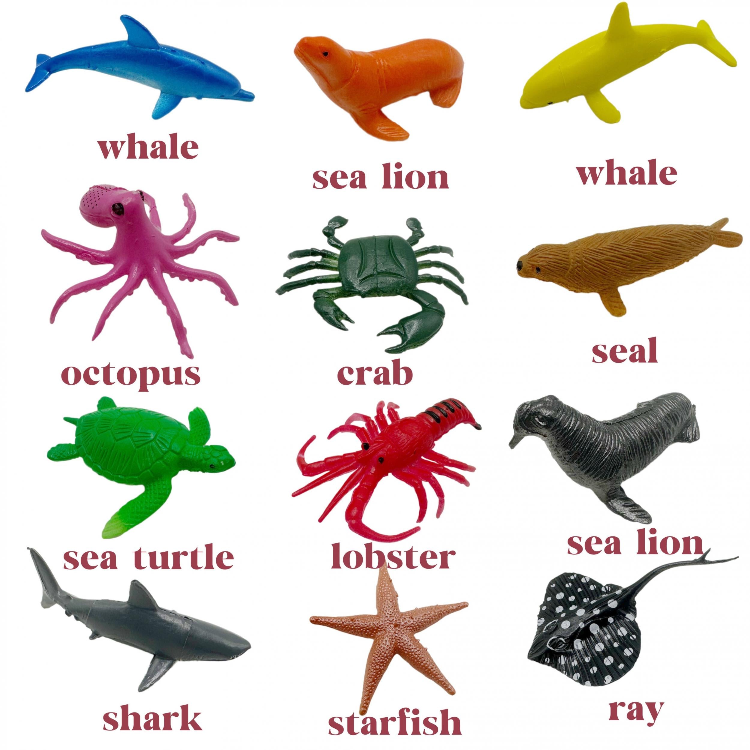 12pcs Sea Animal Toys Mini Marine Life Doll Realistic Ocean Figures Gift
