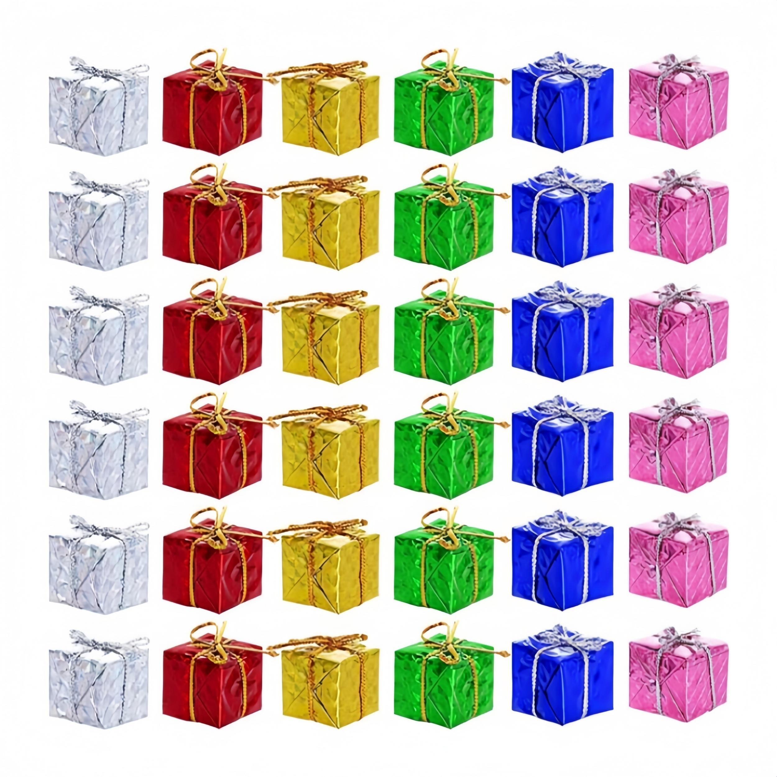 Mini Christmas Tree Ornaments Set, Multicolor Hanging Decorations