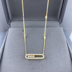 Messica925 Silver Necklace with Moving Beads