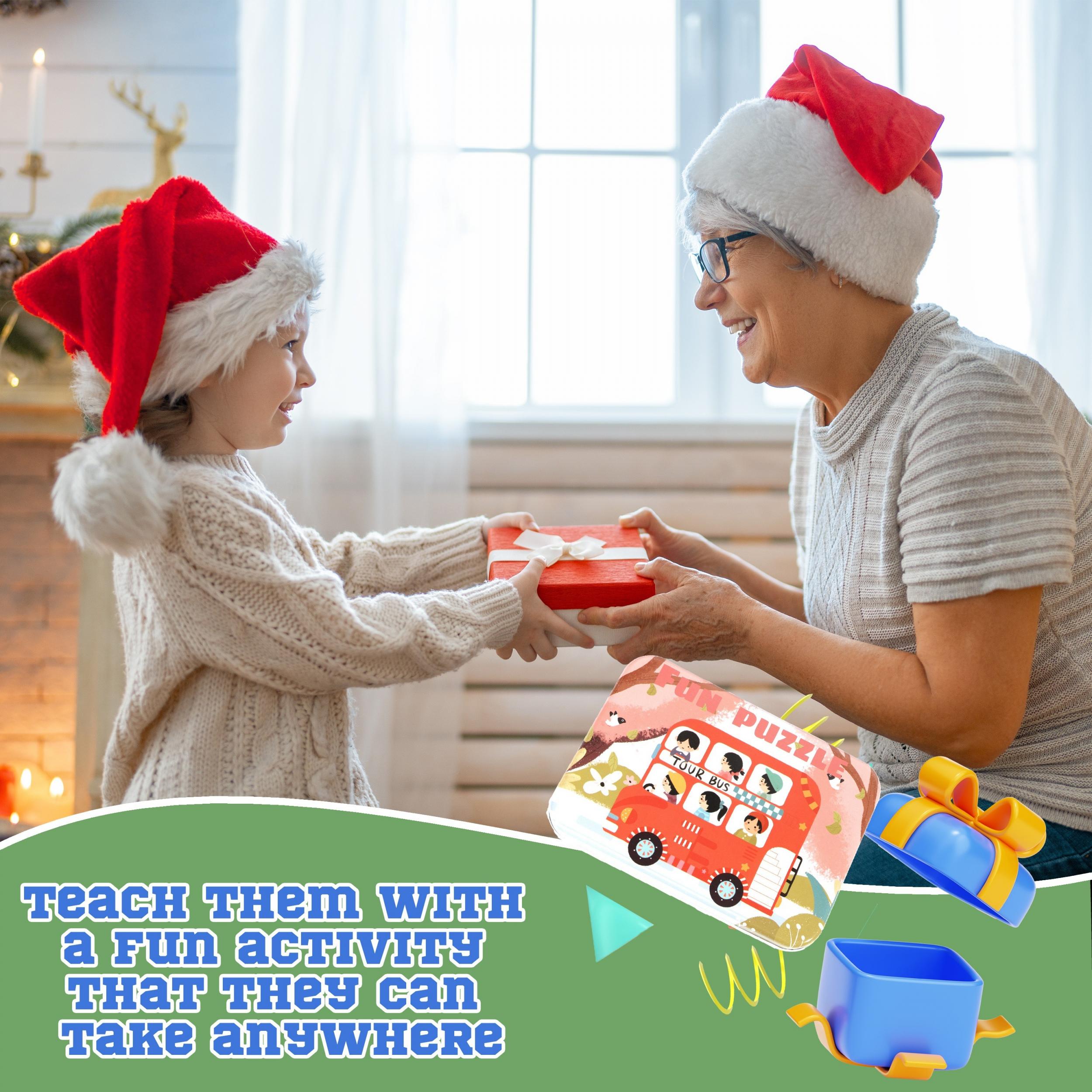 5 in 1 Vehicle Puzzles for Kids Car Transportation Puzzles Toys with Iron Box