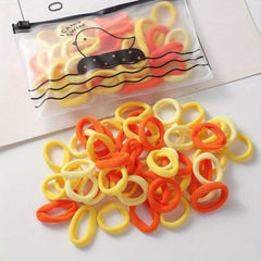 Bulk Piece of 100 Colorful Nylon Hair Ties Elastic Ponytail Holders for Women