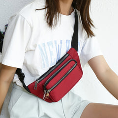 Nylon Chest Bag Zipper Fanny Pack for Women