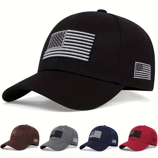 Mens American Flag Baseball Cap Adjustable Casual Hat Spring Autumn