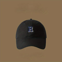 3D R Baseball Cap for Wide Head, Summer Cotton Peaked Cap for Men and Women
