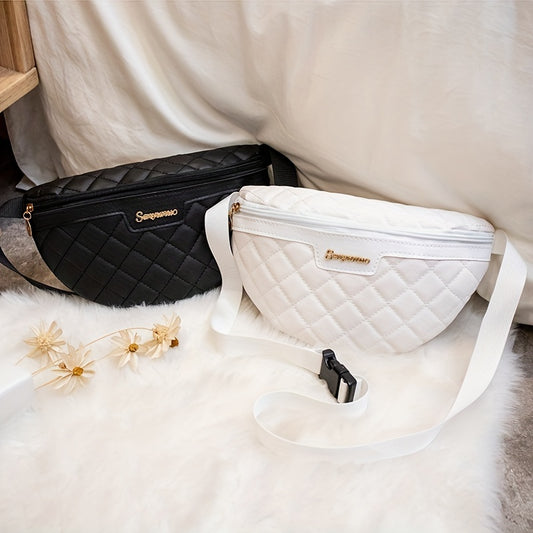 PU Leather Waist Bag Embroidered Fanny Pack Chest Bag Zipper Shoulder Bag