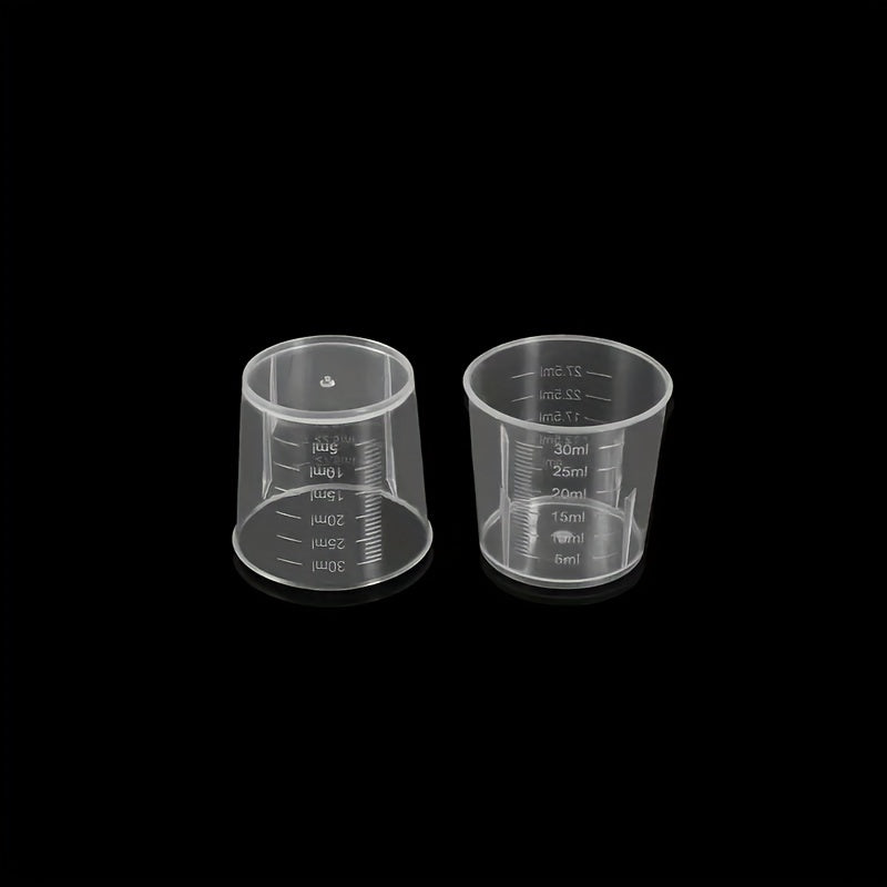 20pcs 30ml Clear Plastic Measuring Cups with Scales for Crafting