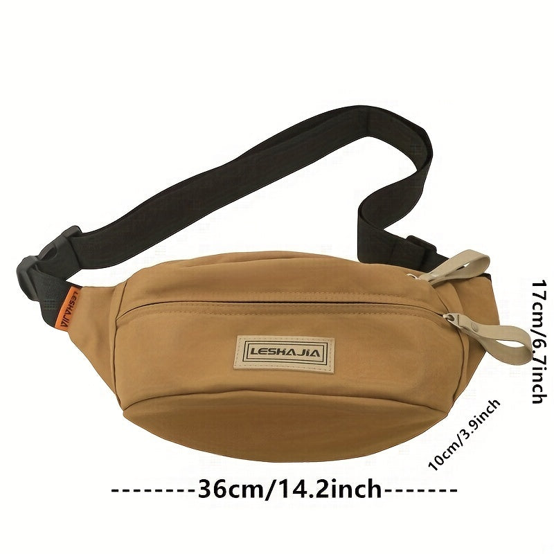 Men's Casual Letter Patch Chest Bag Travel Outdoor Sports Shoulder Bag
