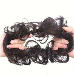Fluffy Wigs Hair Tie Black Bun Scrunchie Featuring A Minimalist Style For Women