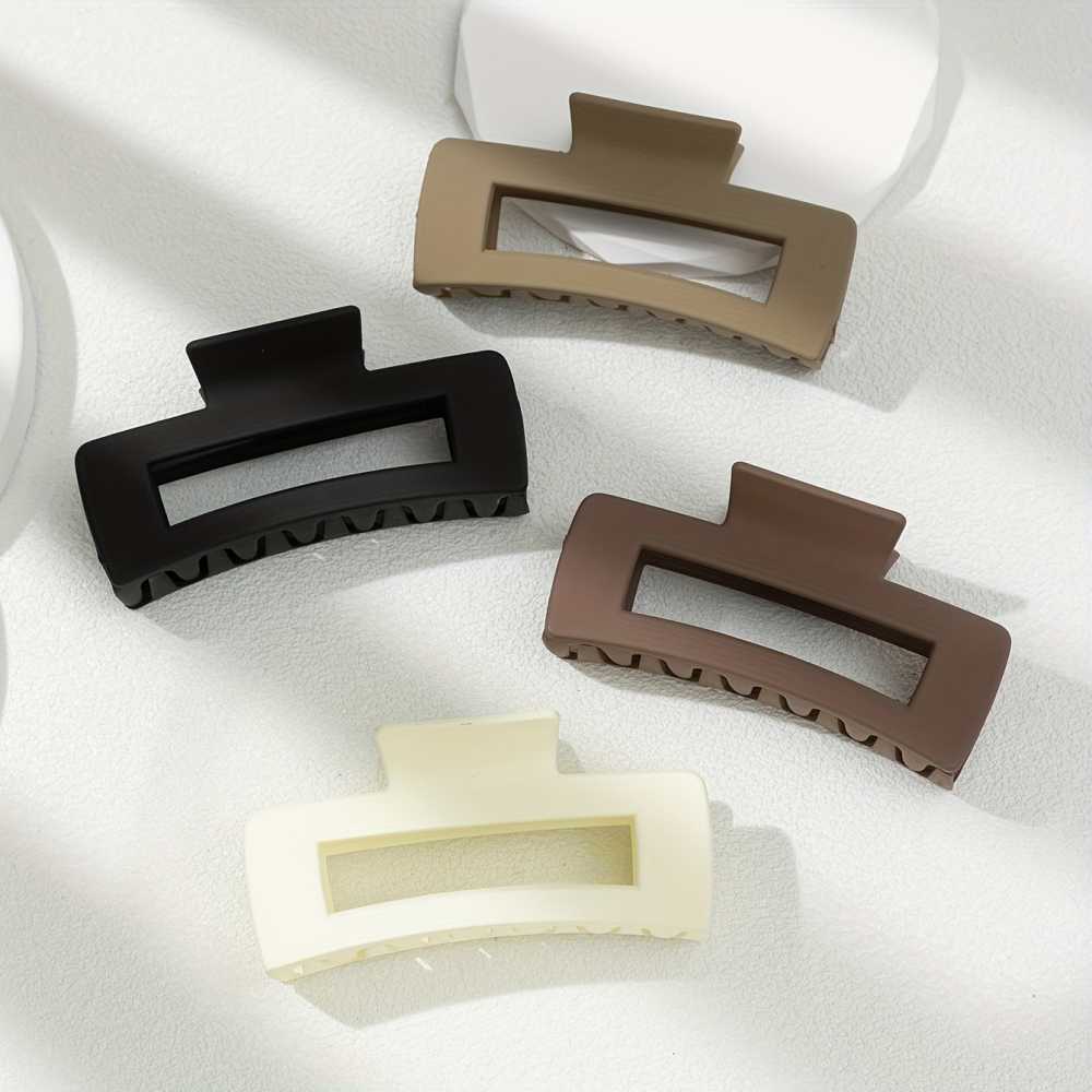 4 Pcs Rectangle Hair Claw Clips Strong Hold Easy Styling Accessories