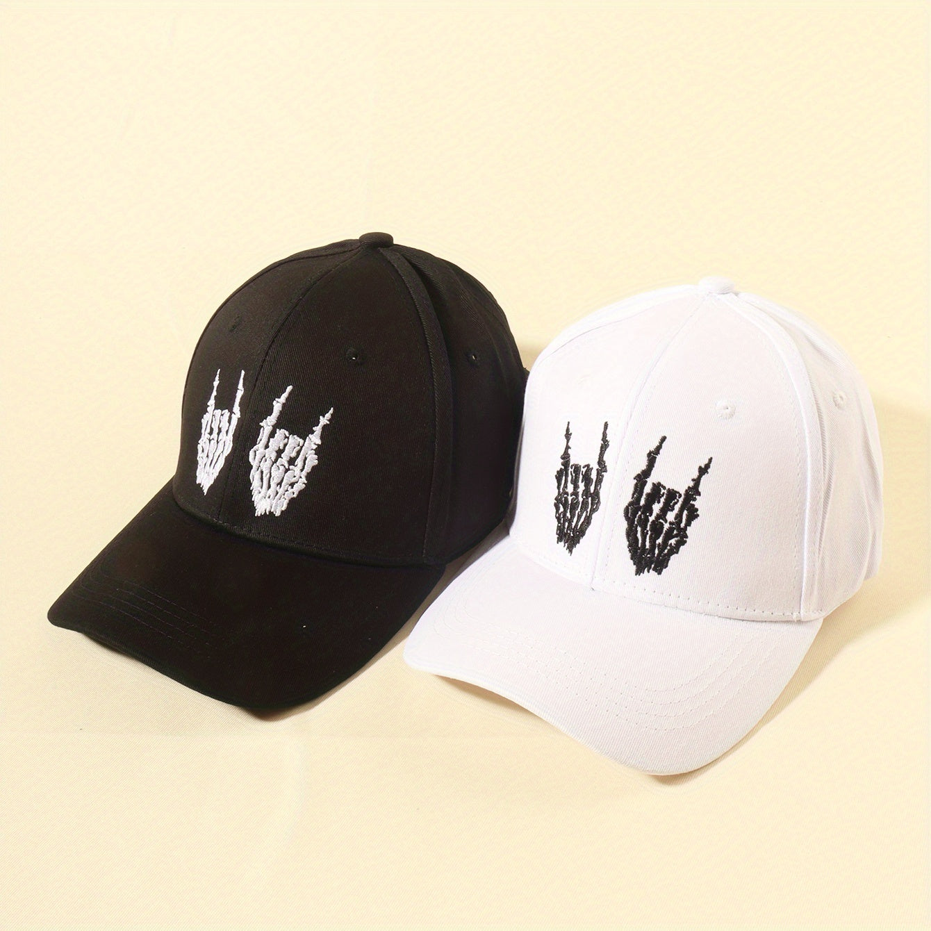 2pcs Hard Top Polyester Baseball Cap for Couple Men Women