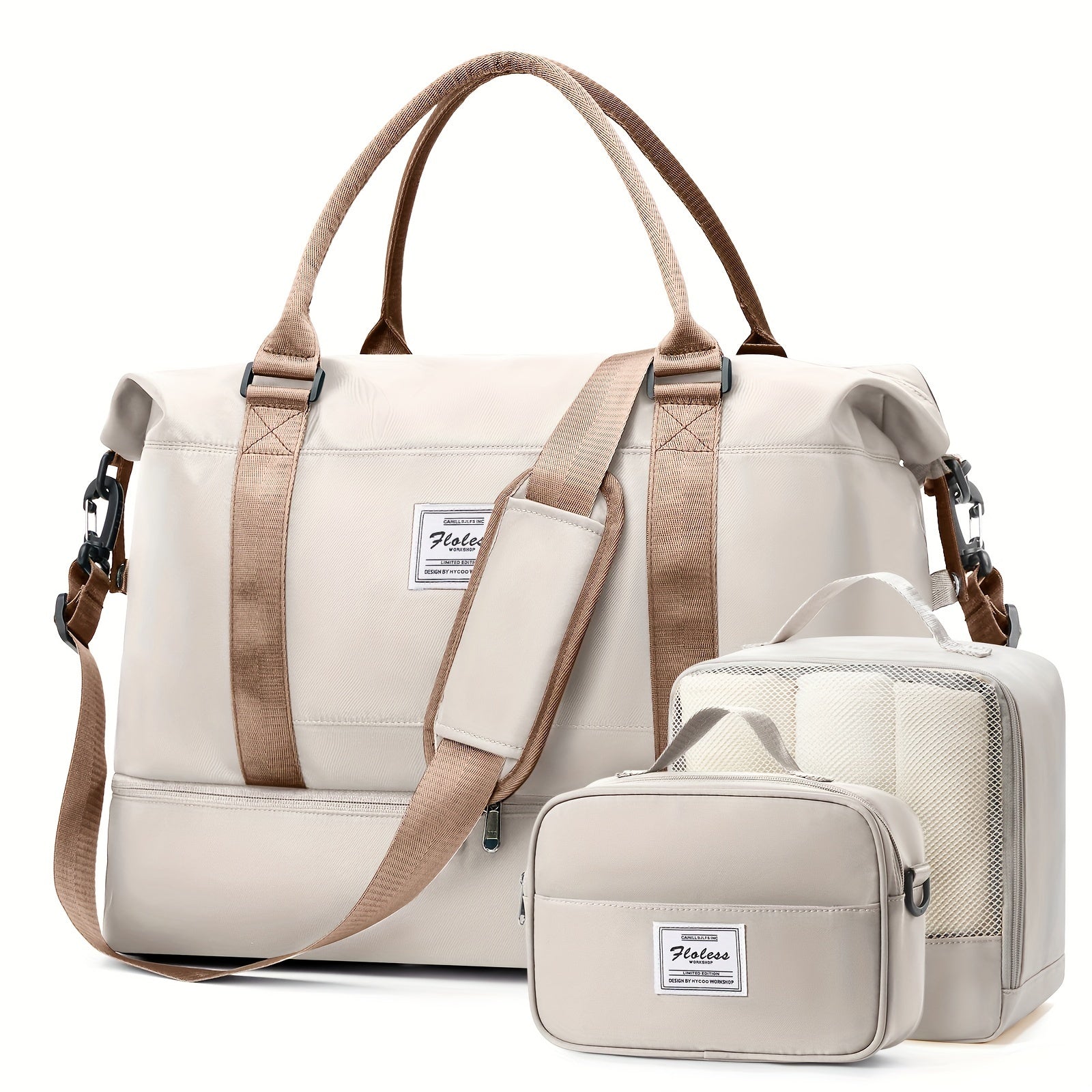 3 Piece Travel Bag Set Large Capacity Carry on Tote For Women