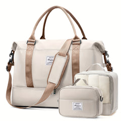 3 Piece Travel Bag Set Large Capacity Carry on Tote For Women