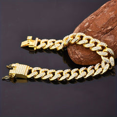 Unisex Silver And Gold Plated Zirconia Elegant Chain Bracelets