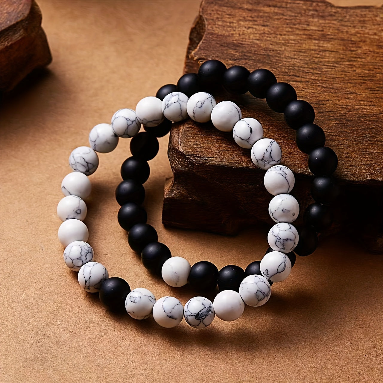 Unisex Stainless Steel Dazzling Luminous Crown Heart Beads Magnetic Bracelet