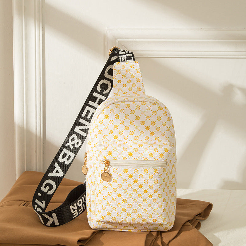 Geometric Graphic Sling Bag Shoulder Chest Bag Wide Strap