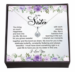 A Sister's Love: A Growing Bond, A Fluttering Joy, Beautiful Pendant Necklace and Meaningful Message for Sister