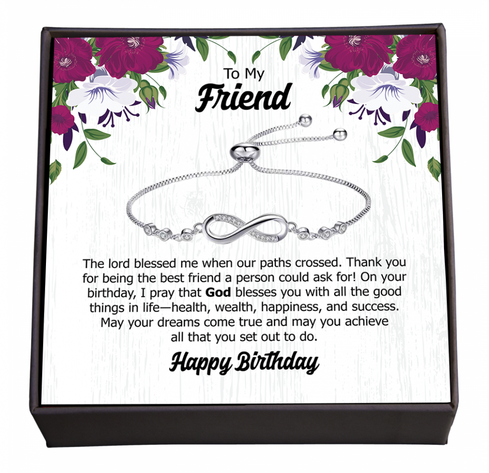 A Blessed Friendship: Wishing You a Year of Joy and Success, Charming infinity bracelet and Special Note Just for You