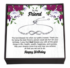 A Blessed Friendship: Wishing You a Year of Joy and Success, Charming infinity bracelet and Special Note Just for You