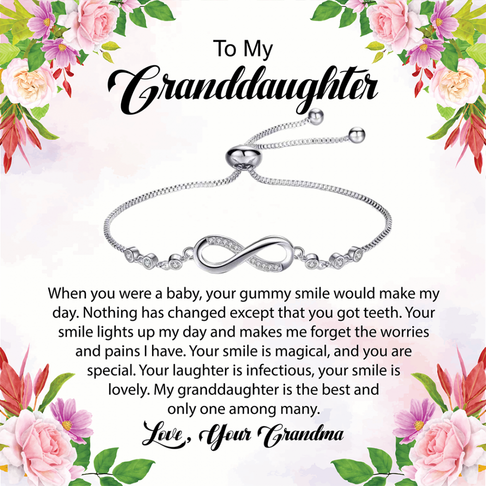 A Smile That Lights Up My World, Sentimental Jewelry Gift with Message of Love for Granddaughter