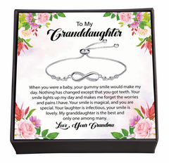A Smile That Lights Up My World, Sentimental Jewelry Gift with Message of Love for Granddaughter