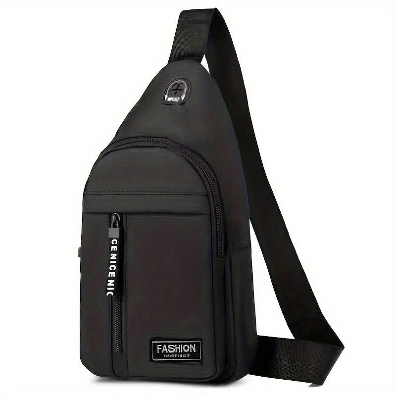 Men's Portable Travel Nylon Chest Bag Casual Sports Shoulder Crossbody Bag