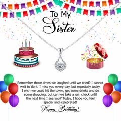 A Rain Check for Laughter and Celebration, Birthday Blessings with a Jewelry Surprise for Sister