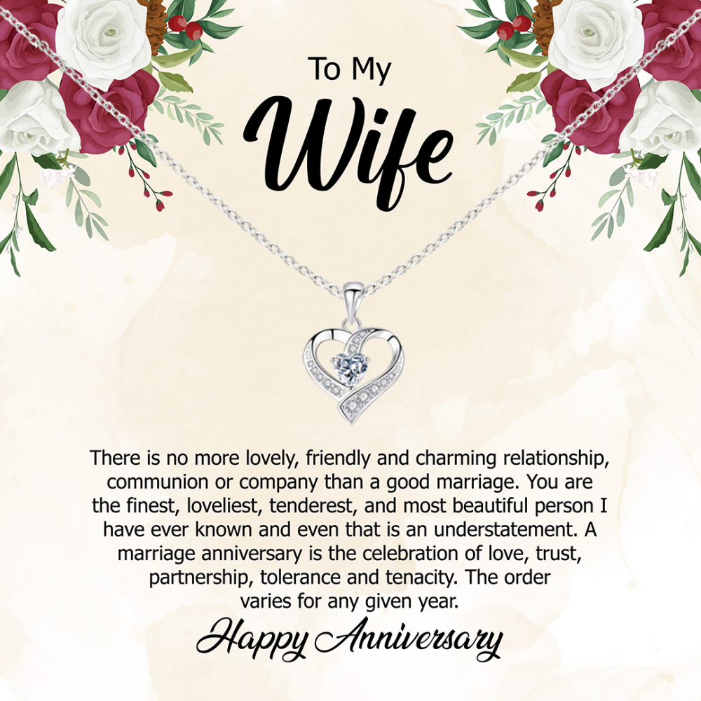 A Celebration of Our Love, Elegant Pendant Necklace and Romantic Note for Anniversary